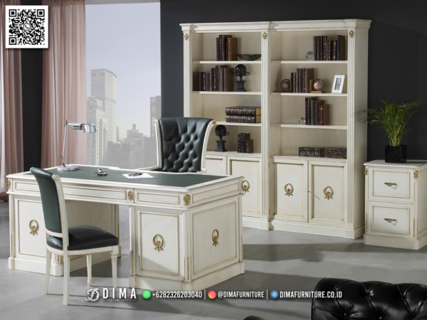 SET MEJA KANTOR PUTIH BEST QUALITY FURNITURE 25FI