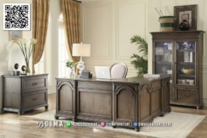 Meja Kantor Mewah Dima Castaro Kayu Solid Elegan 105FI