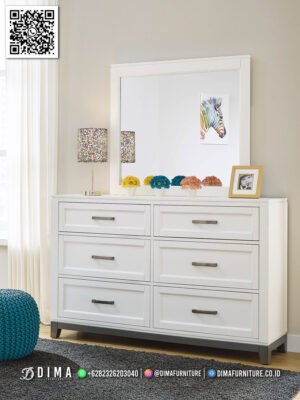 Meja Konsol Minimalis Elegant Dima 6 Laci Cermin 101FI