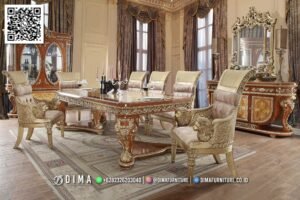 Meja Kursi Makan Mewah Lion Gold Classic Elegan 97FI