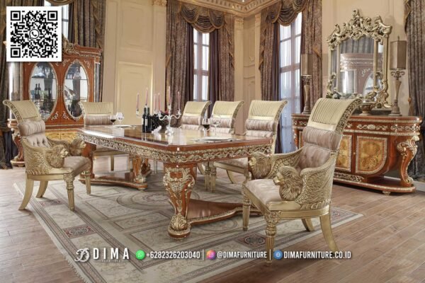 Meja Kursi Makan Mewah Lion Gold Classic Elegan 97FI