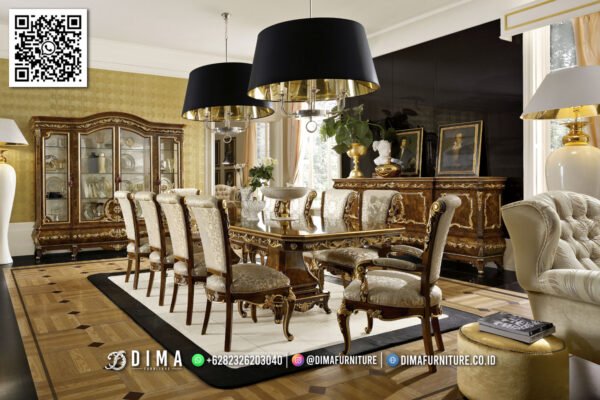 Meja Makan Mewah Ukir Royal Gold Exclusive 98FI