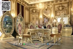 Meja Makan Mewah Ukiran Gold Palace Premium 100FI