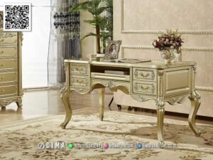 Meja Kantor Eksklusif Gold Klasik Jepara Terbaru 140FI