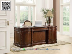 Meja Kantor Jati Klasik Elegan Mewah Jepara Terbaru 120FI