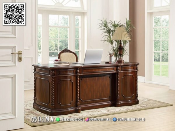 Meja Kantor Jati Klasik Elegan Mewah Jepara Terbaru 120FI
