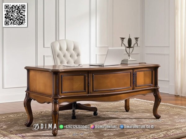 Meja Kantor Klasik Jati Premium Elegan Jepara 119FI