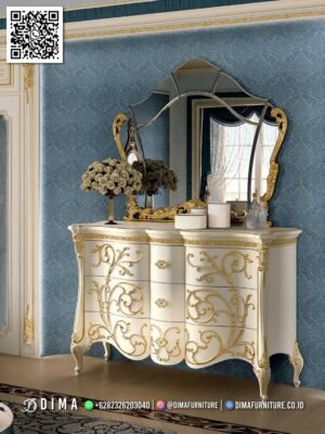 Meja Konsol Clarencia Gold Luxury Klasik Jepara 135FI