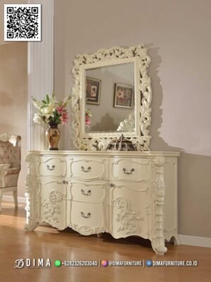 Meja Konsol Klasik Jepara Clarentia Cream Luxury Design 136FI