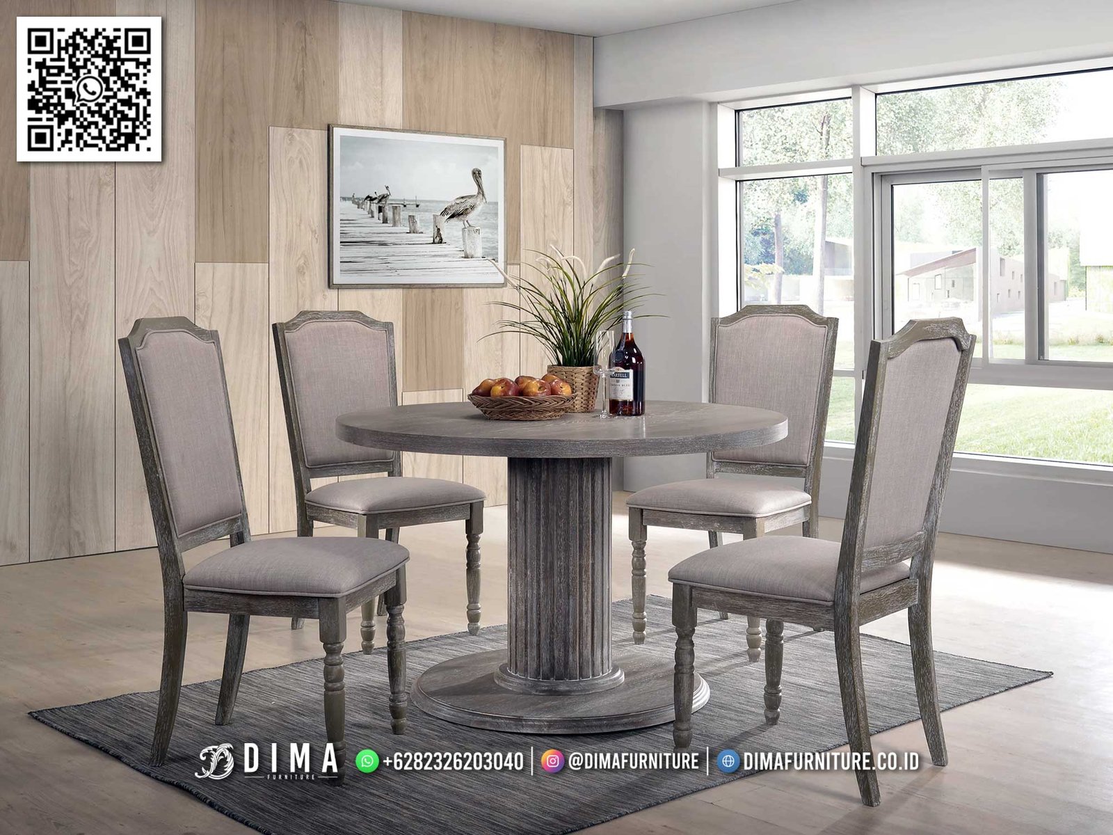 Meja Makan Bundar Modern dengan Sentuhan Elegan 167FI Meja Makan Bundar Modern dengan Sentuhan Elegan 167FI