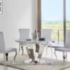 Meja Makan Bundar Stainless Silver Modern Elegan Armonia 153FI