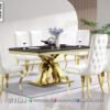 Meja Makan Mewah Gold Black Premium Modern Valleria 150FI
