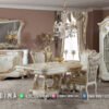Meja Makan Mewah Imperial Gold – Desain Klasik Elegan Jepara 164FI