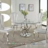 Meja Makan Stainless Silver Kaca Modern Elegan Bellanova 152FI