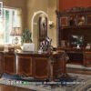 Set Kantor Mewah Jepara Meja Jati Ukir Elegan 116FI