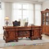 Set Meja Kantor Eksklusif Ukir Kayu Jati Jepara 117FI