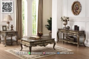 Set Meja Tamu Classic Silver Premium Klasik Jepara 127FI