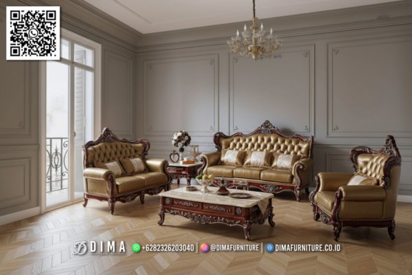 Sofa Tamu Klasik Elegan Kayu Jati Ukir Mewah Vero 160FI
