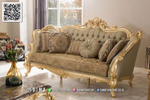 Sofa Ruang Tamu Eksklusif Chloe Gold Luxury Set 170FI