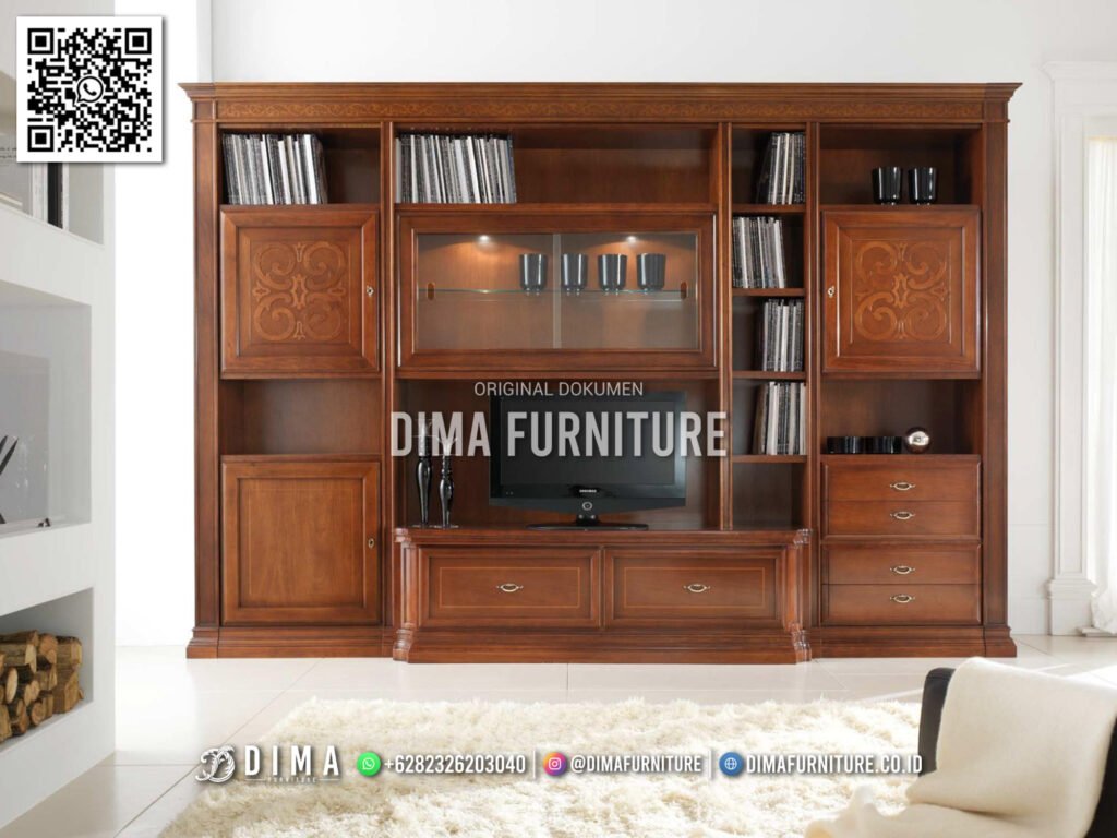Lemari TV Kayu Jati Mewah