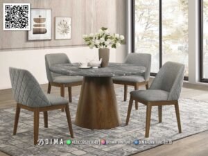 Meja Makan Marble Grayston – Stylish Modern Dining Set 197FI