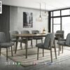 Set Meja Makan Minimalis Jati Solid Zola Grey Premium 202FI