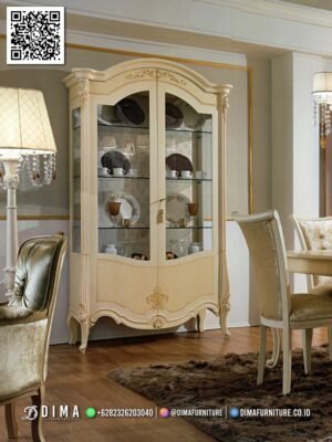 Lemari Pajangan Mewah Furniture Jepara Ivory Caroline 242FI