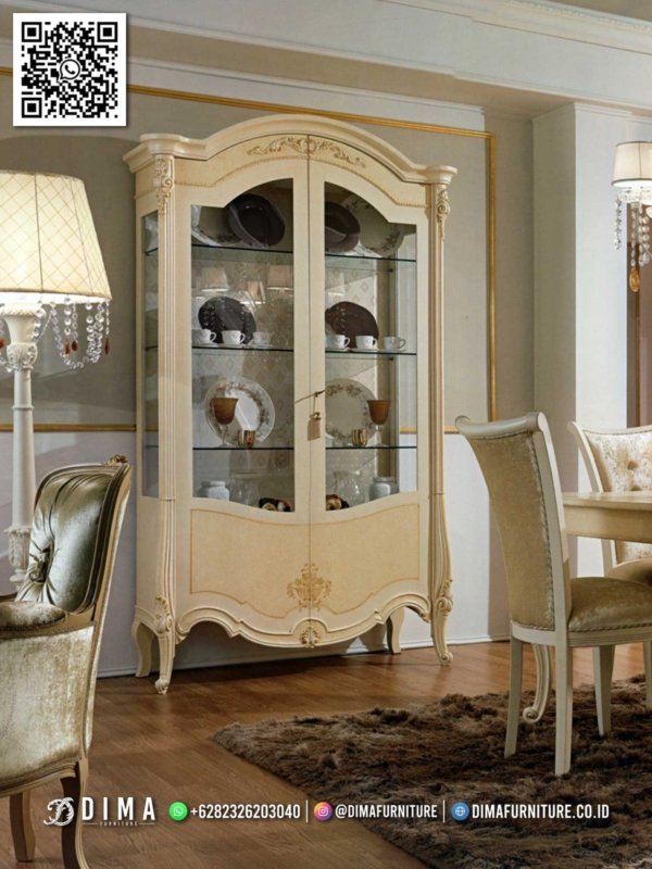 Lemari Pajangan Mewah Furniture Jepara Ivory Caroline 242FI