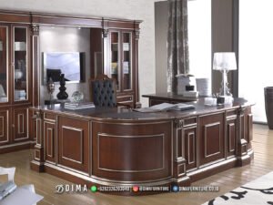 Meja Kantor Direktur Klasik Mewah Kayu Jati Calliope 216FI