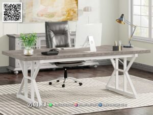 Meja Kantor Modern Minimalis Cove Oak White Premium 224FI