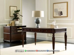 Meja Kerja Minimalis Kayu Jati Klasik Premium Caile 215FI