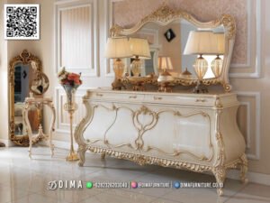 Meja Konsol Mewah Ivory Gold Jepara Charlotte 237FI