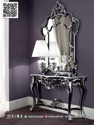 Meja Konsol Mewah Ukiran Eropa Black Royale Holly 219FI