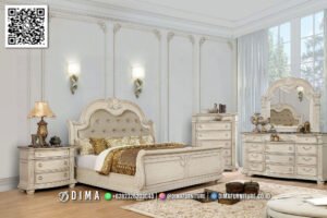 Set Tempat Tidur Cassandra Ivory Mewah Jepara 241FI