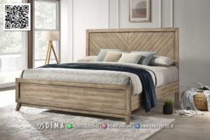 Tempat Tidur Kayu Minimalis Modern Monica Premium 230FI