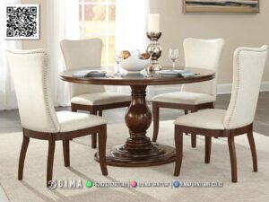 Meja Makan Minimalis Elegan Kayu Jati High Quality 257FI