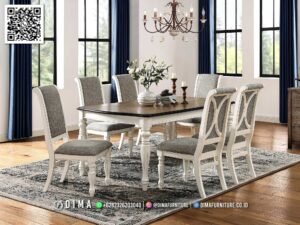 Set Meja Makan Minimalis Modern Elora White 274FI