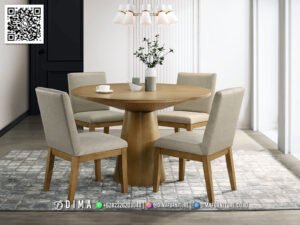 Set Meja Makan Minimalis Modern Natural Jati 275FI