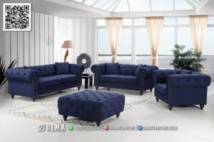 Sofa Tamu Chesterfield Navy Olivia Recommended 284FI