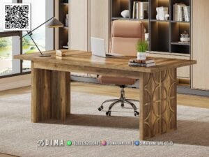 Meja Kantor Minimalis Kayu Jati Solid Victoria 297FI