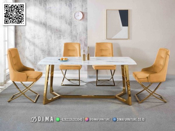 Meja Makan Marmer Minimalis Alumunium Grade A 290FI