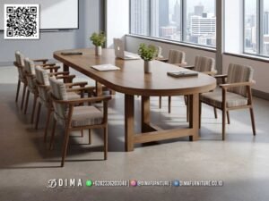 Meja Rapat Kantor Premium Savara Oval Modern 298FI