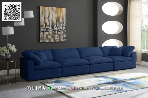 Sofa Ruang Tamu Minimalis Achava Blue 4 Dudukan 303FI