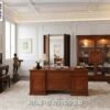 Desain Meja Kantor Mewah Executive Clean Setup 342FI
