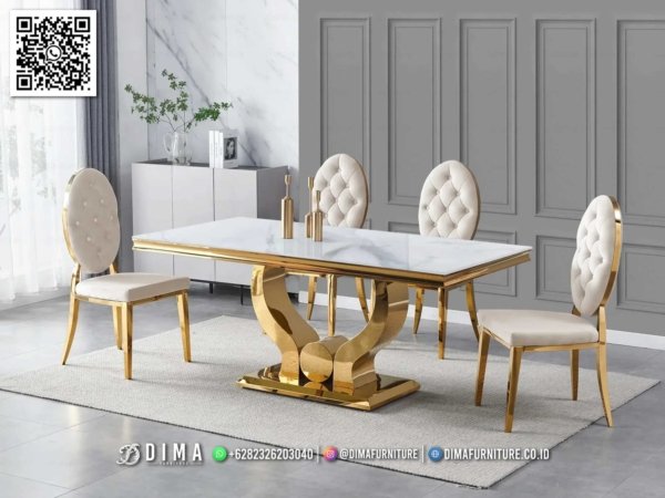 Harga Meja Makan Minimalis Madison Gold Marble 331FI