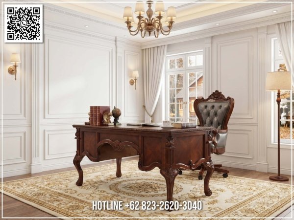 Meja Kantor Direktur Mewah Evelyn Unique 339FI