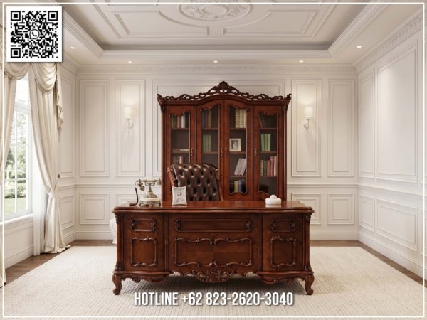 Meja Kantor Jati Ukir Royal Classic Marvelous 340FI