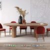 Meja Makan Jati Oval Luxora Elegan 6 Kursi 318FI