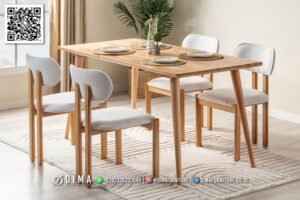 Meja Makan Minimalis Lumière Premium Natural Look 317FI