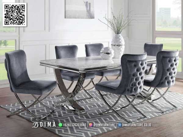 Meja Makan Minimalis Premium Grey Bergaransi 333FI